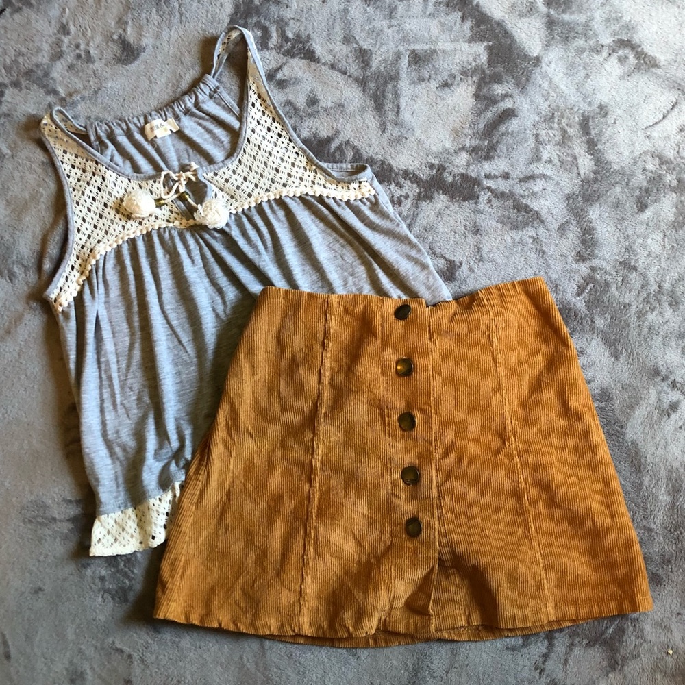 Romwe corduroy mini skirt